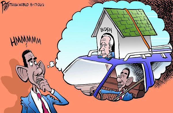 Bruce Plante cartoon from August 2012: Obama's doghouse